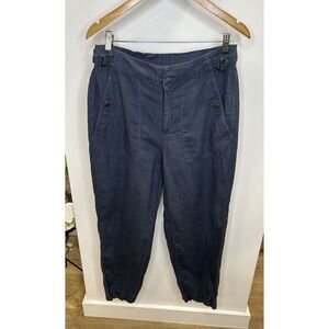 Women's Athleta Voyager Linen‎ Pants Navy Blue Size 10